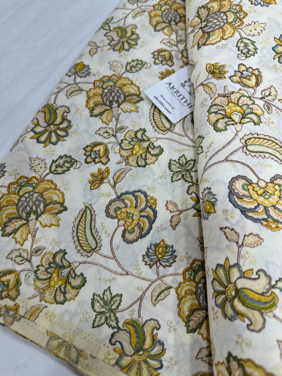 Printed silk fabric