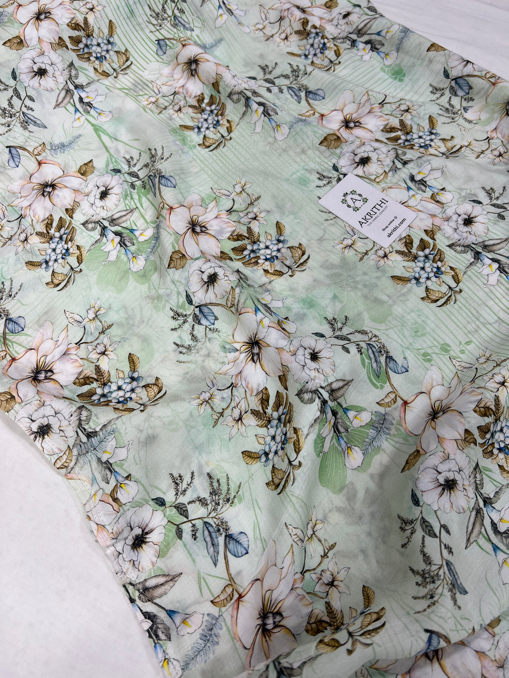 Printed pure muslin fabric