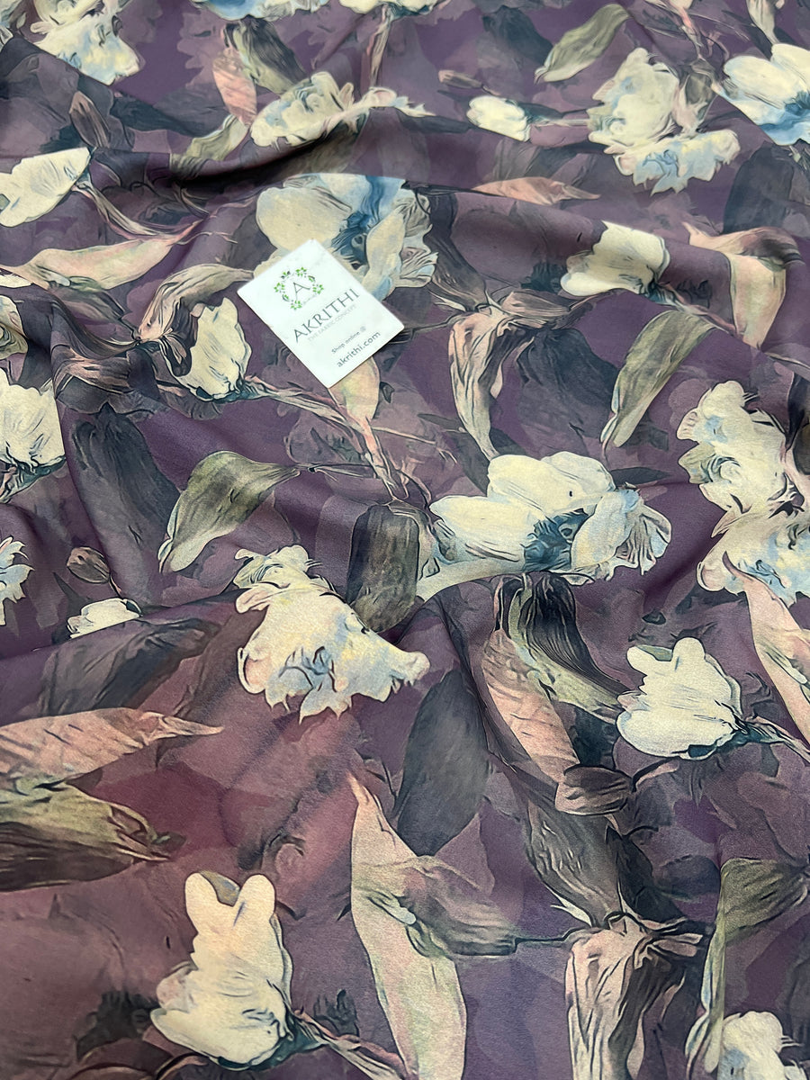 Digital floral printed georgette fabric