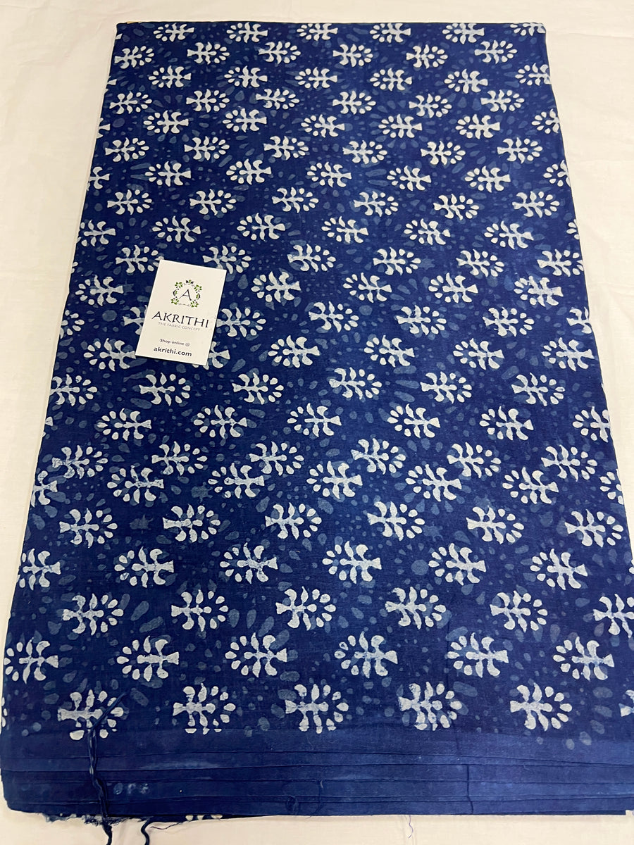 Indigo Printed pure cotton fabric