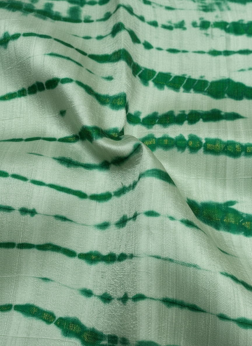 Shibori tie and dye pure raw silk fabric