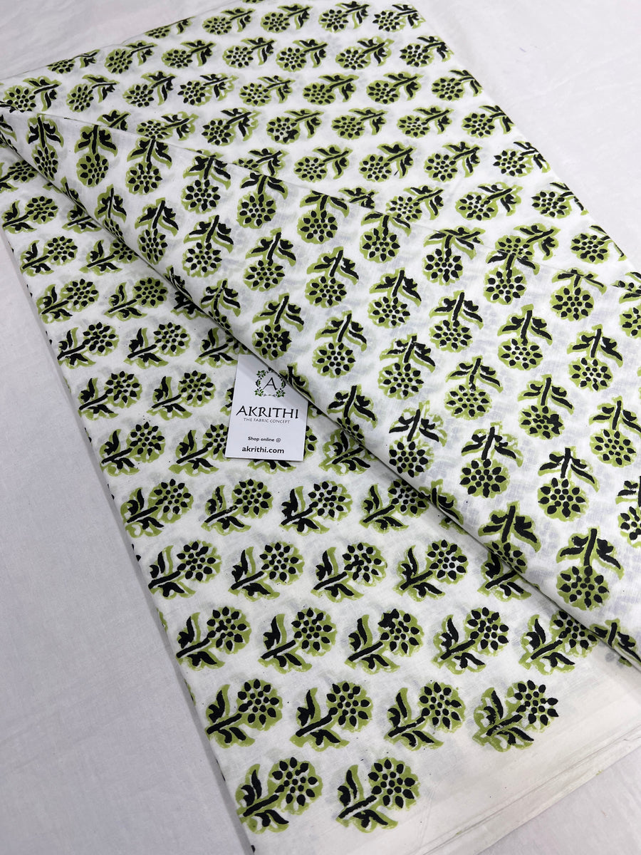 Hand block Printed pure cotton fabric