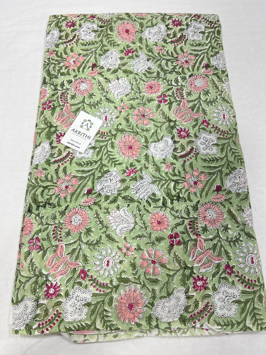 Hand block Printed pure cotton fabric