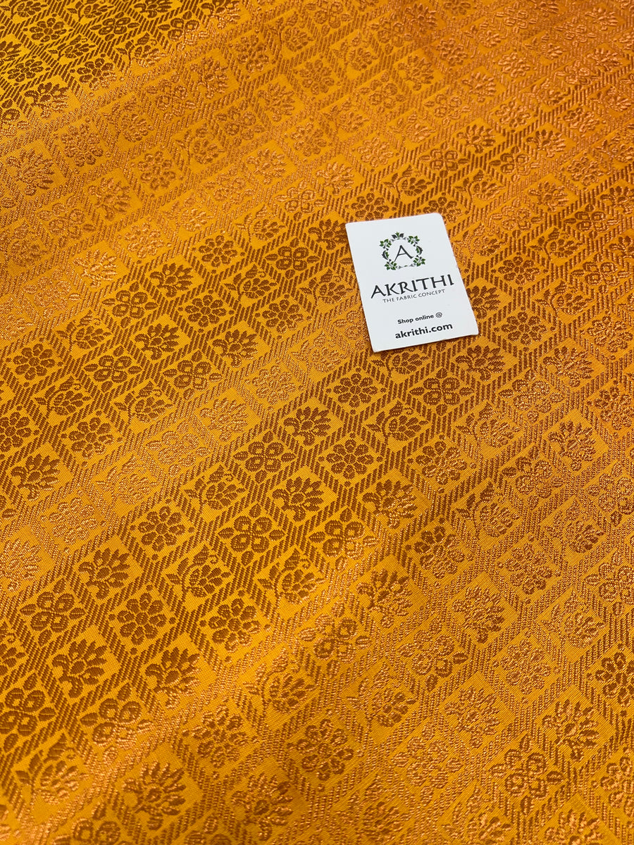 Banarasi brocade fabric with copper zari