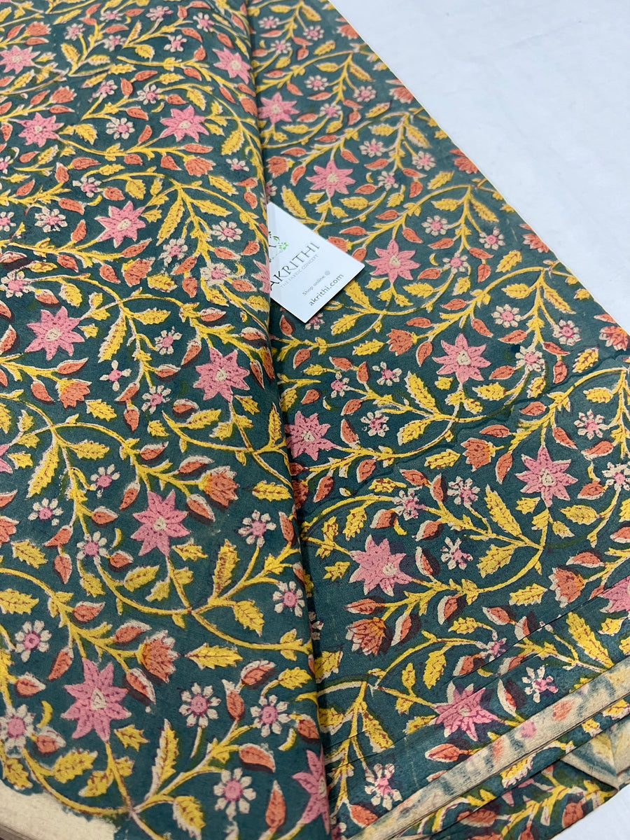 Hand block Printed pure cotton fabric