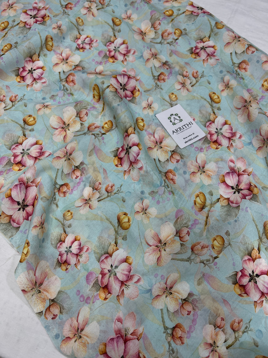 Printed pure muslin fabric