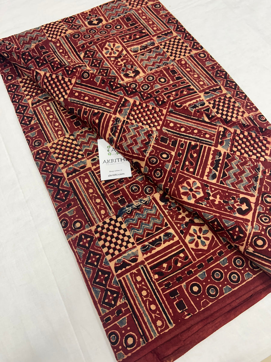 Ajrakh pure cotton fabric