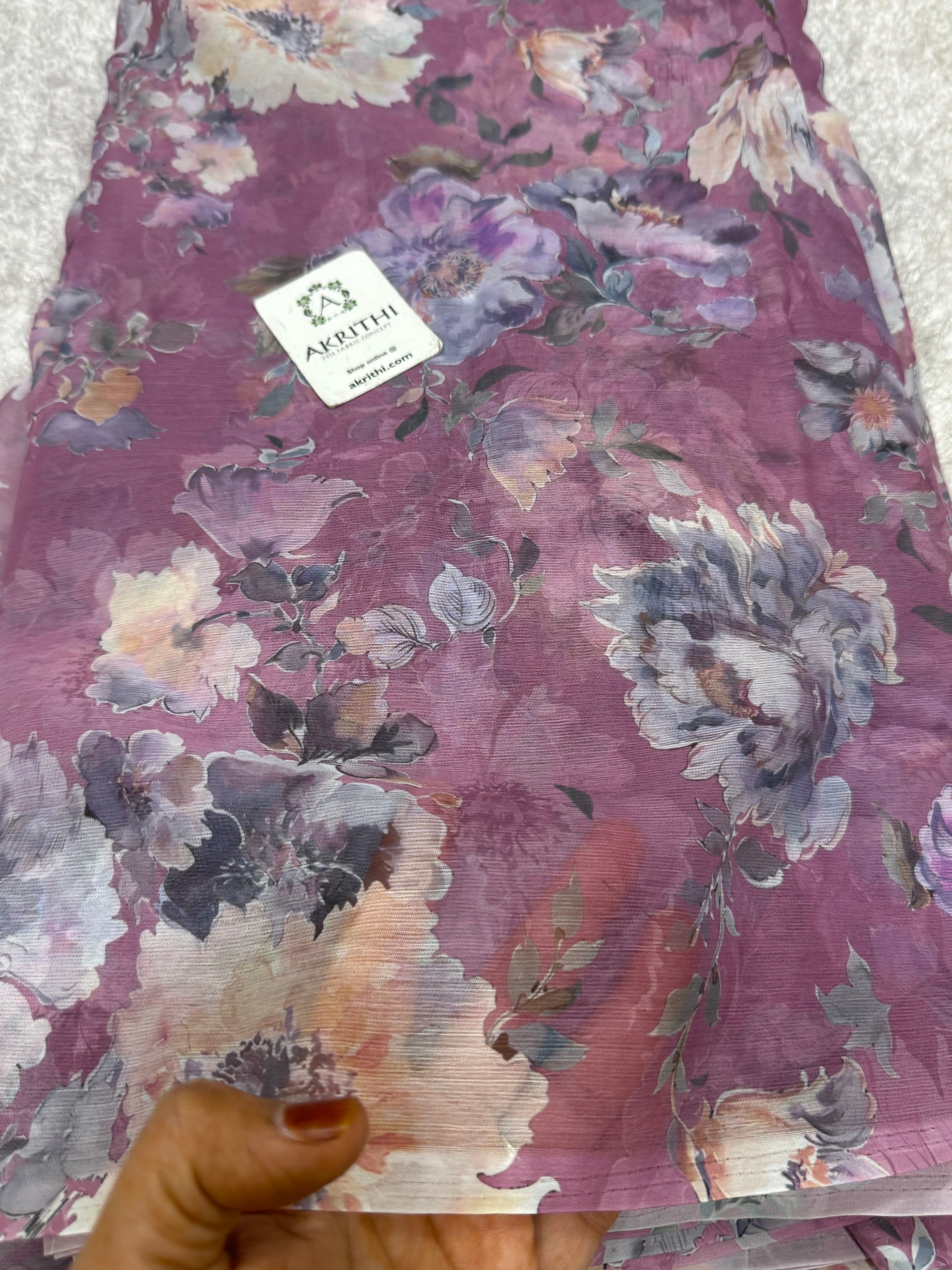 Digital floral printed chiffon fabric