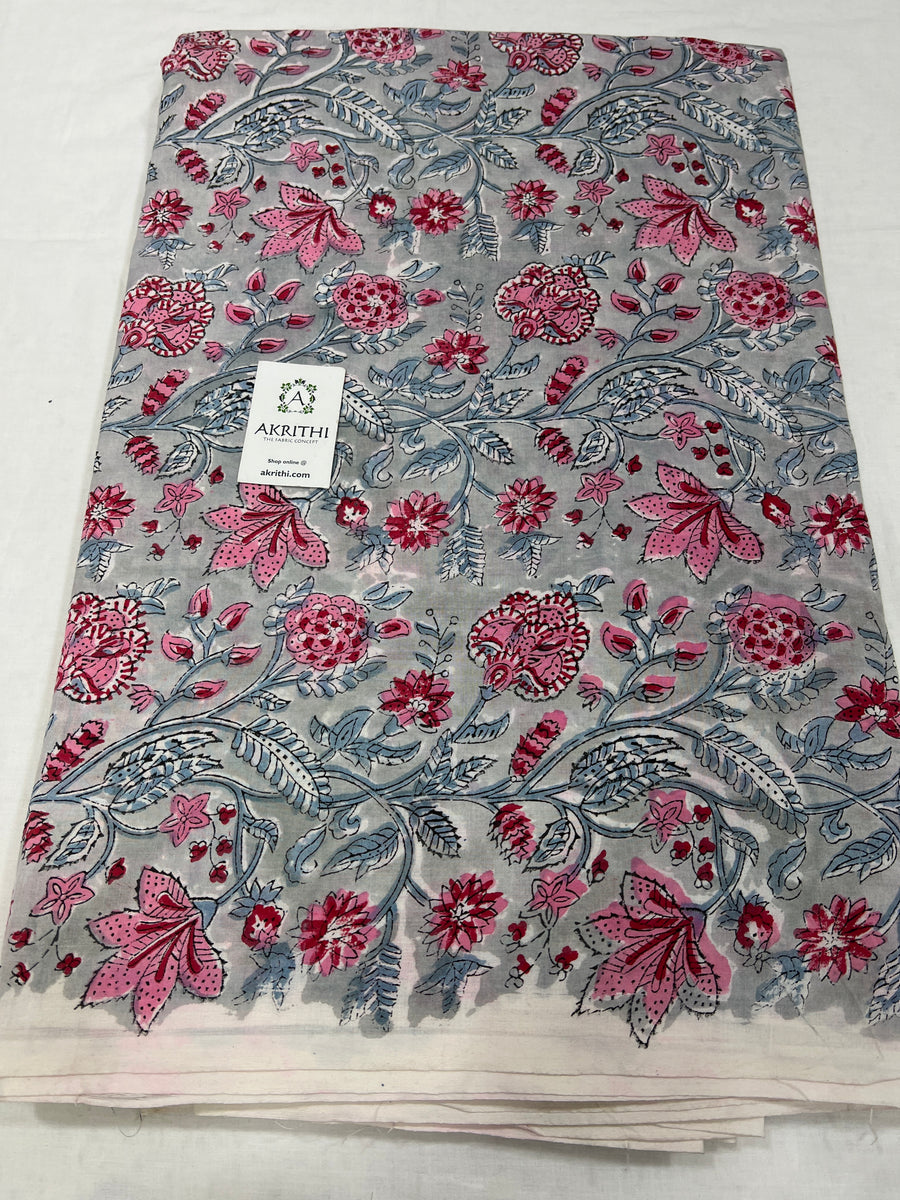 Hand block Printed pure cotton fabric