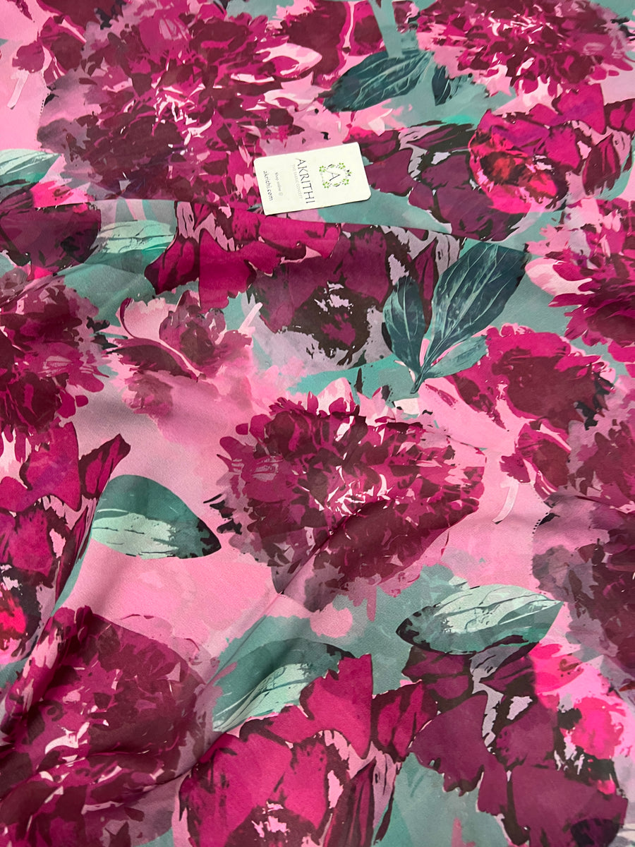 Digital floral printed georgette fabric