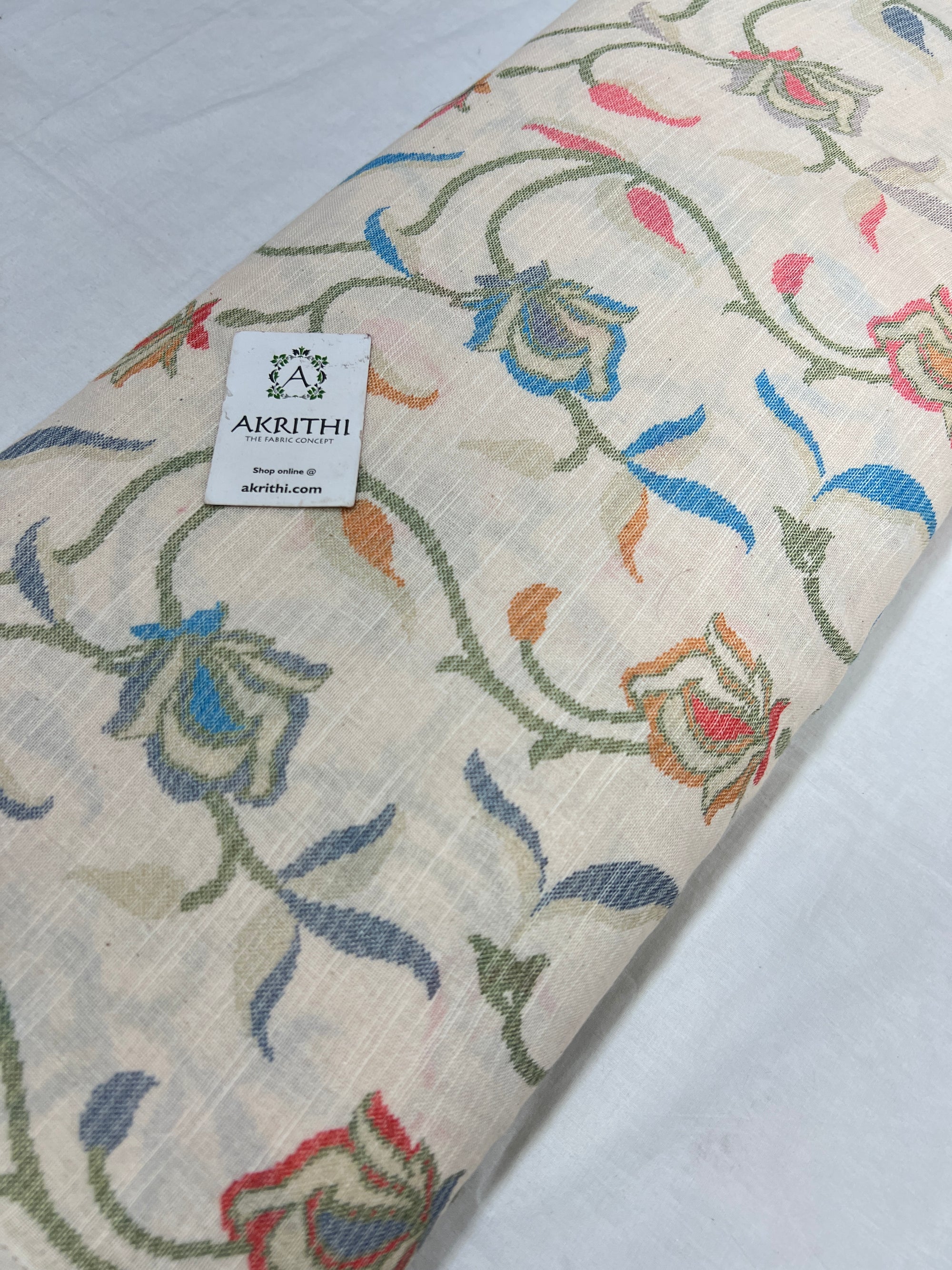 Digital Printed pure linen twill cotton fabric