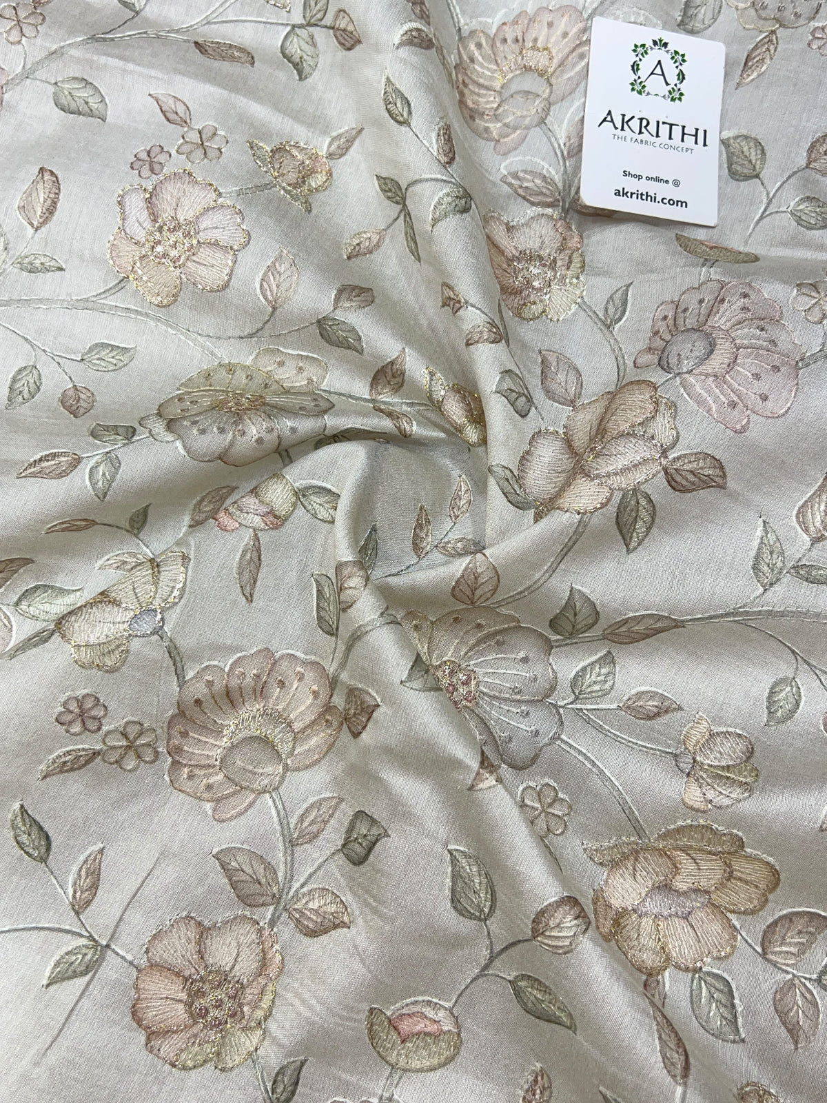 Embroidered Pure Munga Silk Fabric