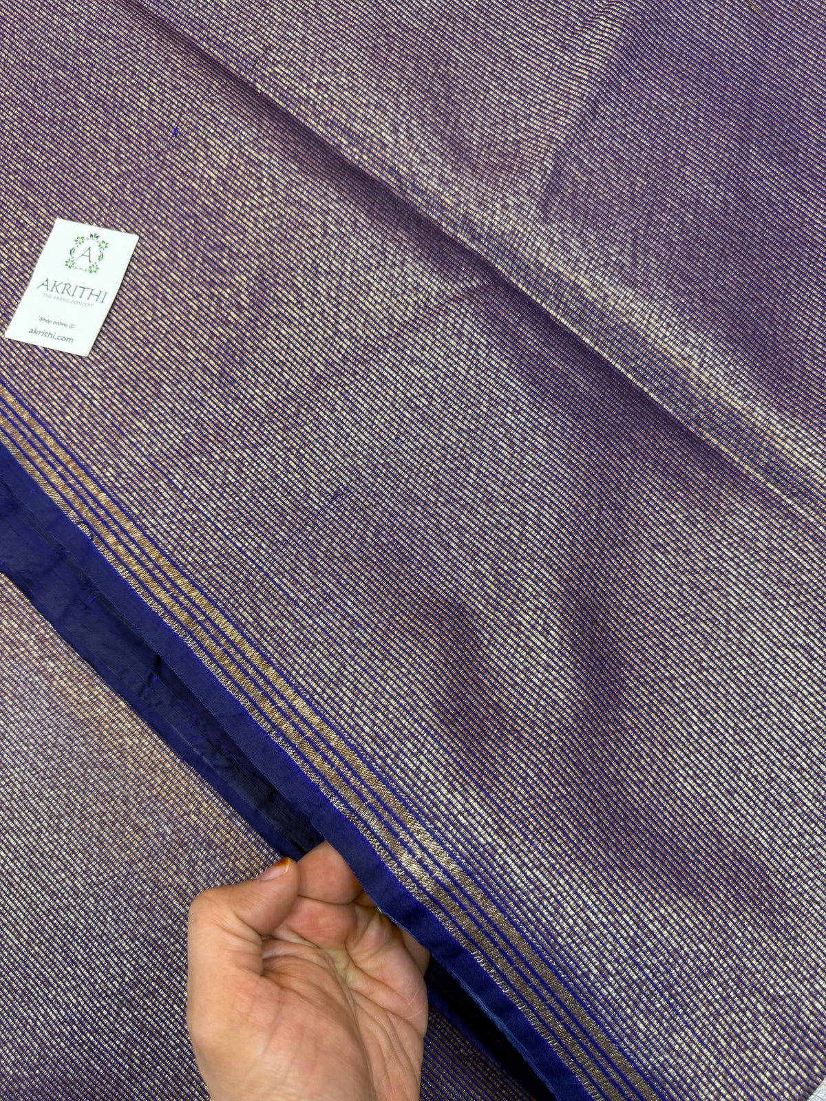 Pure Banarasi brocade striped antique zari fabric