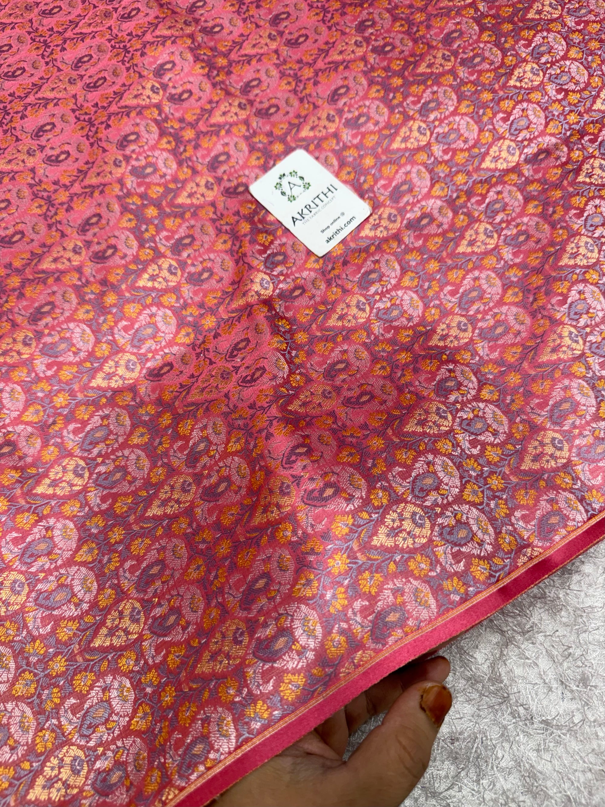 Pure Banarasi resham tanchoi brocade fabric