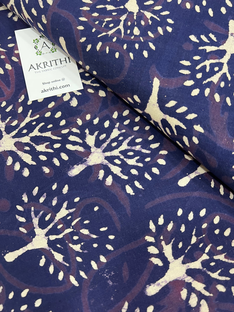 Indigo Printed pure cotton fabric