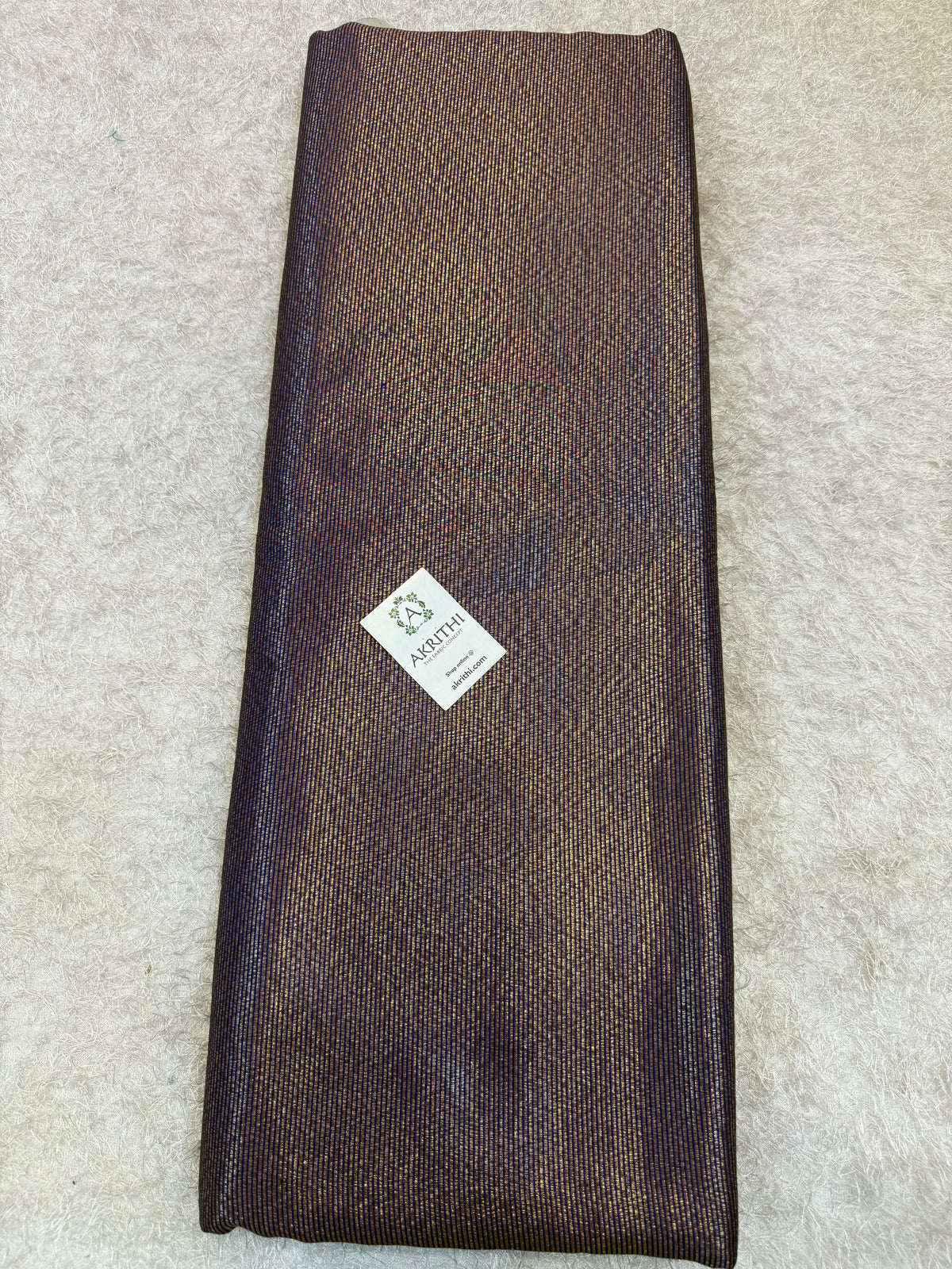 Pure Banarasi brocade striped antique zari fabric