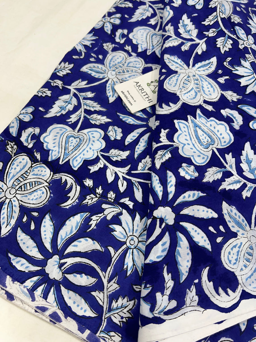 Hand block Printed pure cotton fabric