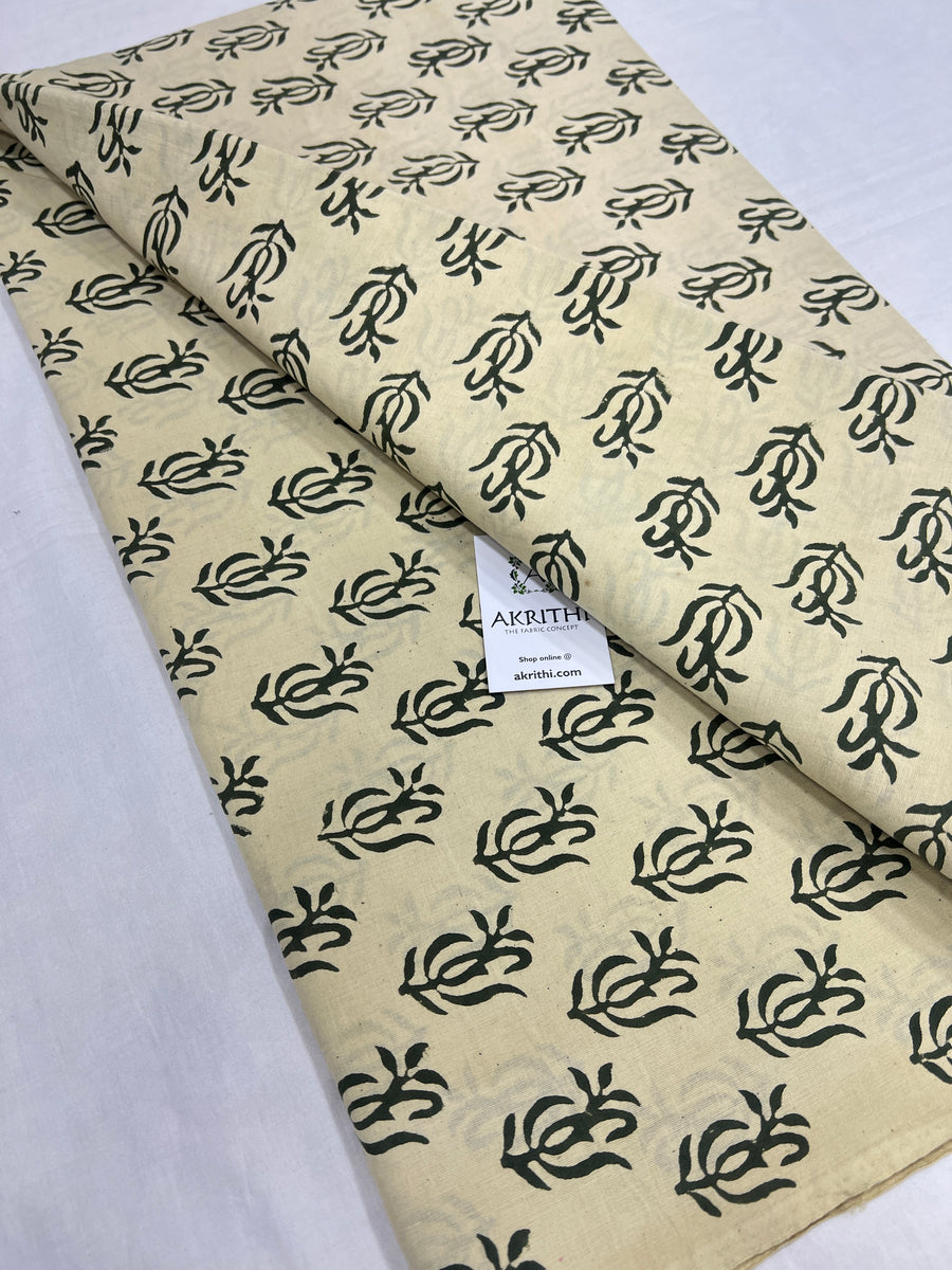 Hand block Printed pure cotton fabric