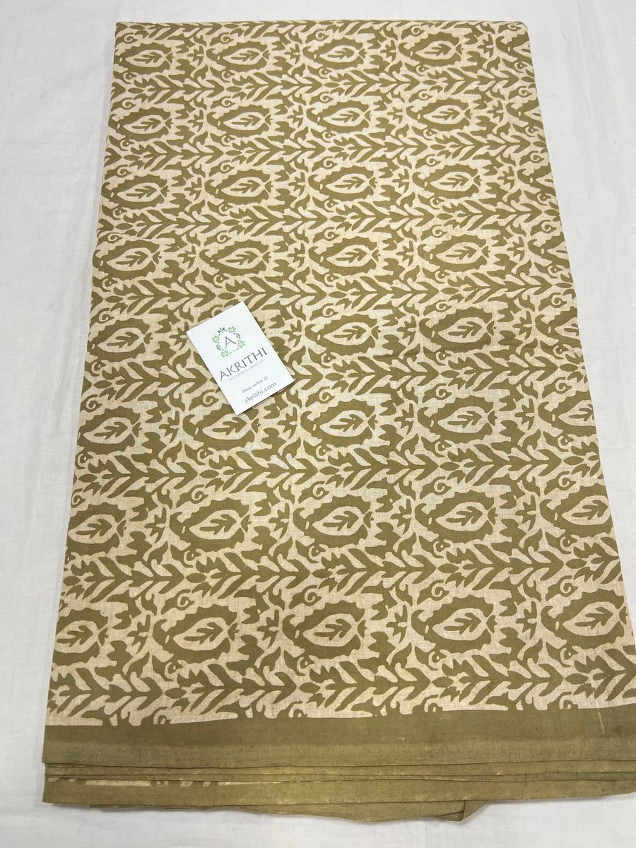 Dabu block Printed pure cotton fabric