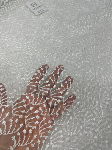 Self Embroidered net fabric