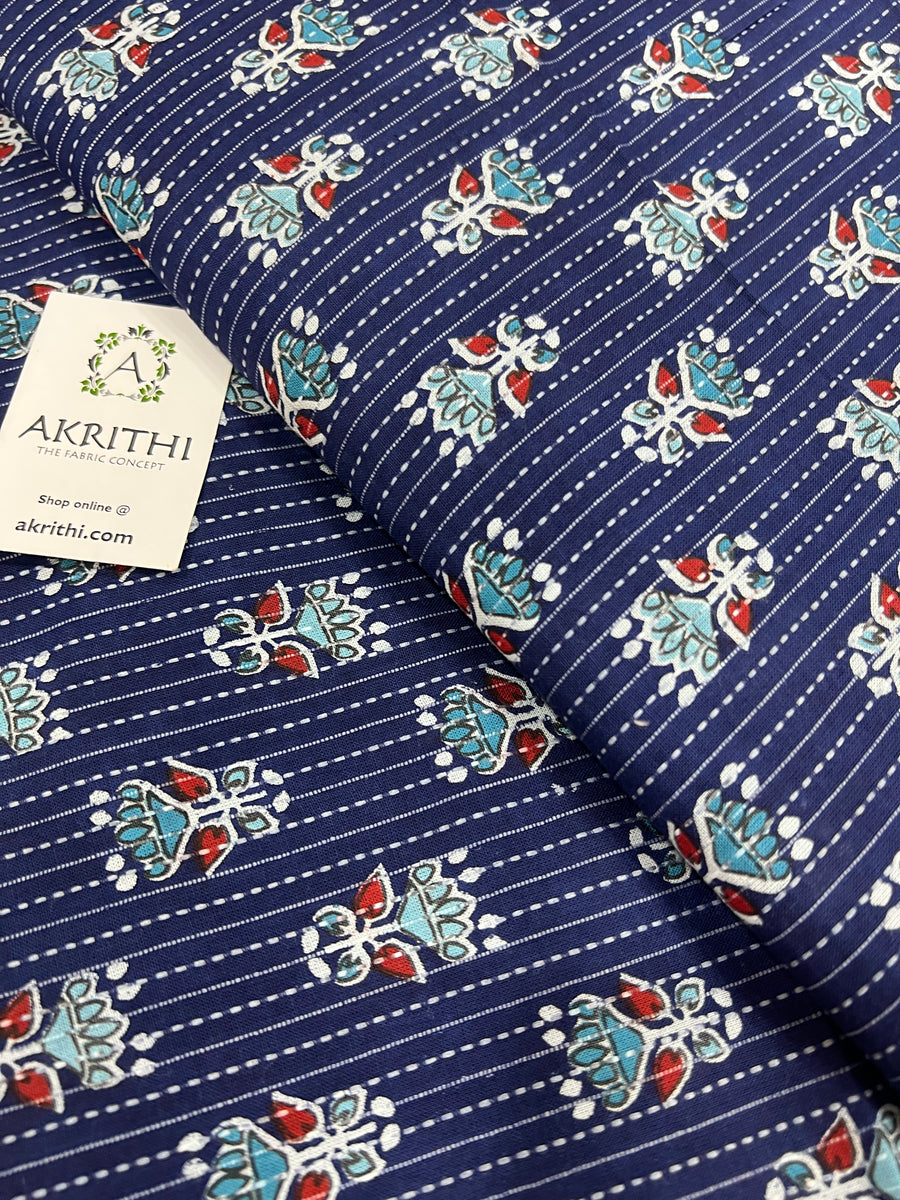 Printed Kantha pure cotton fabric