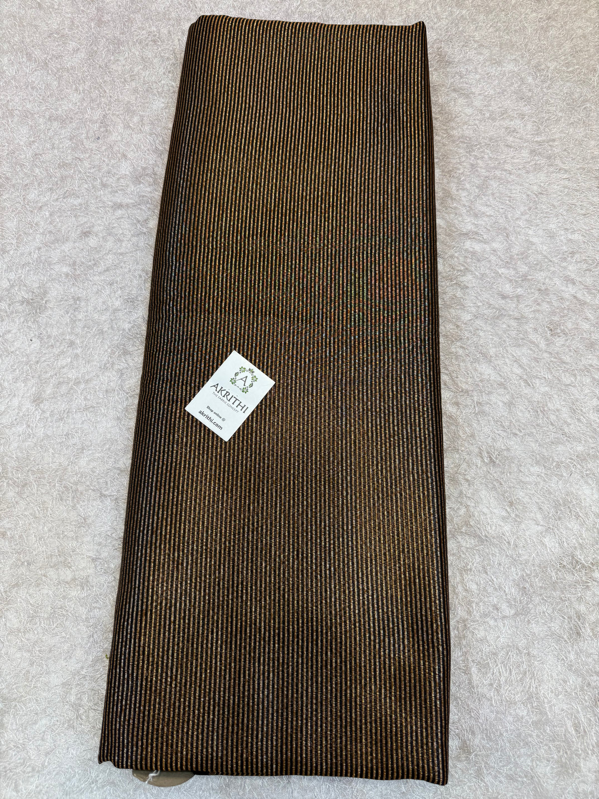 Pure Banarasi brocade striped antique zari fabric