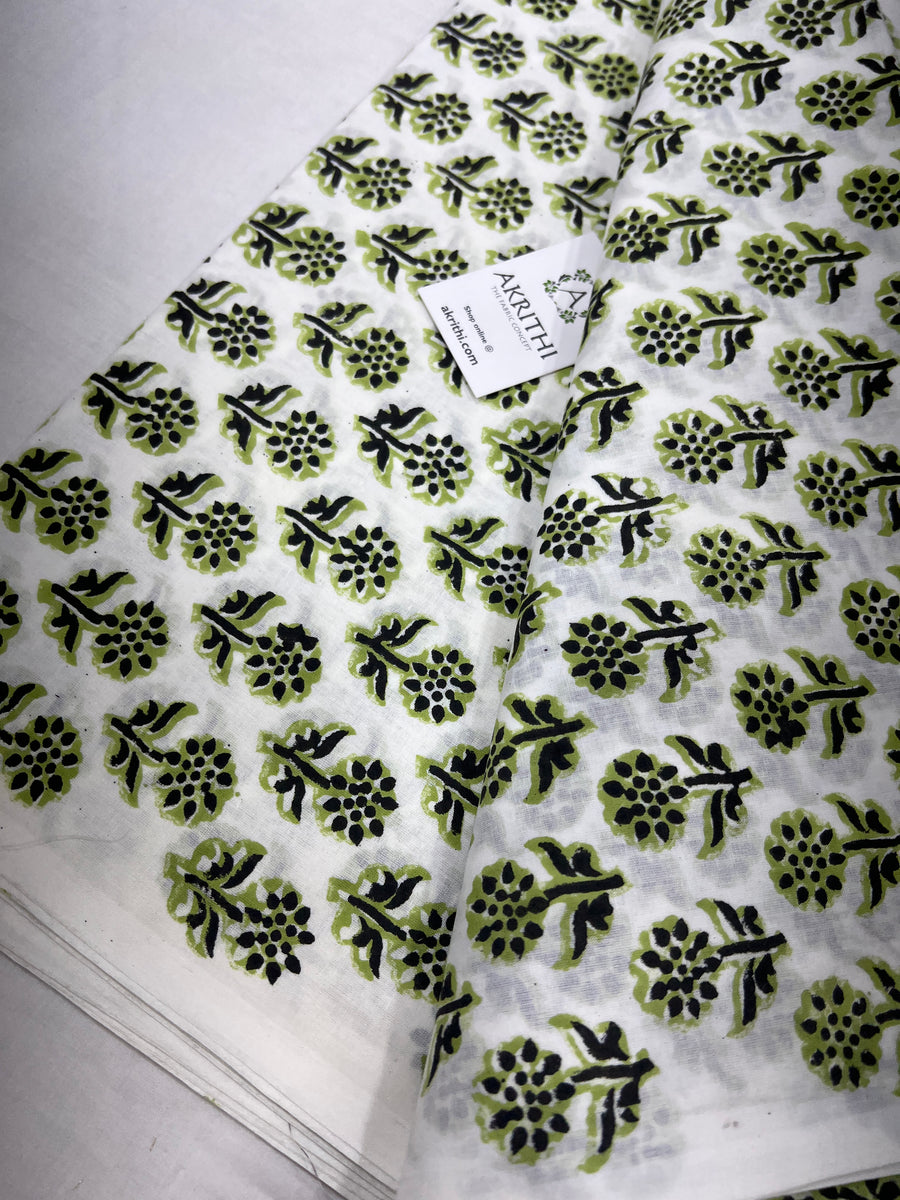 Hand block Printed pure cotton fabric