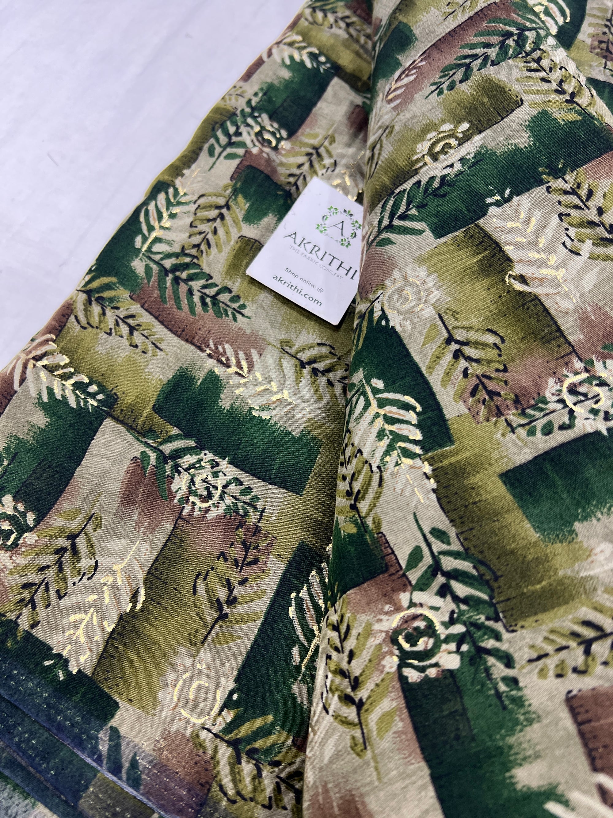 Printed silk fabric