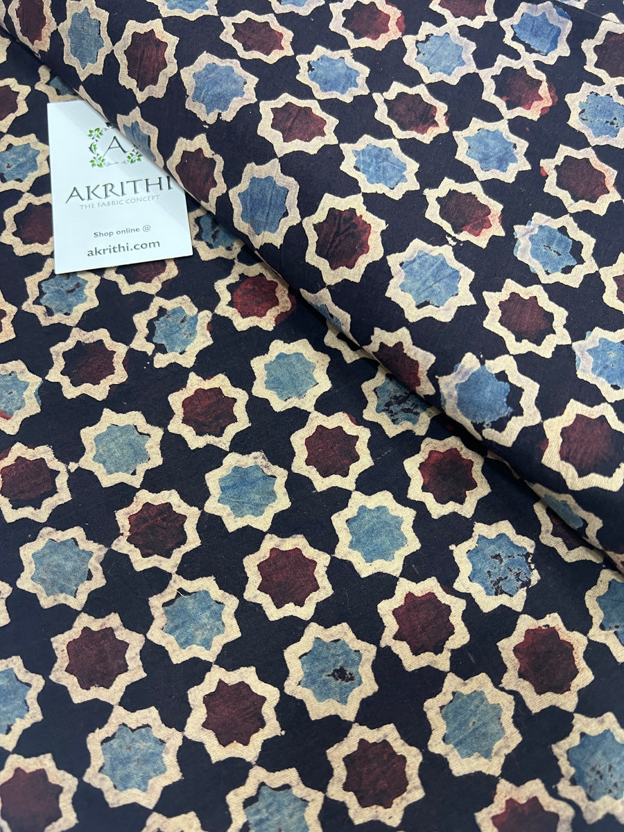 Ajrakh pure cotton fabric