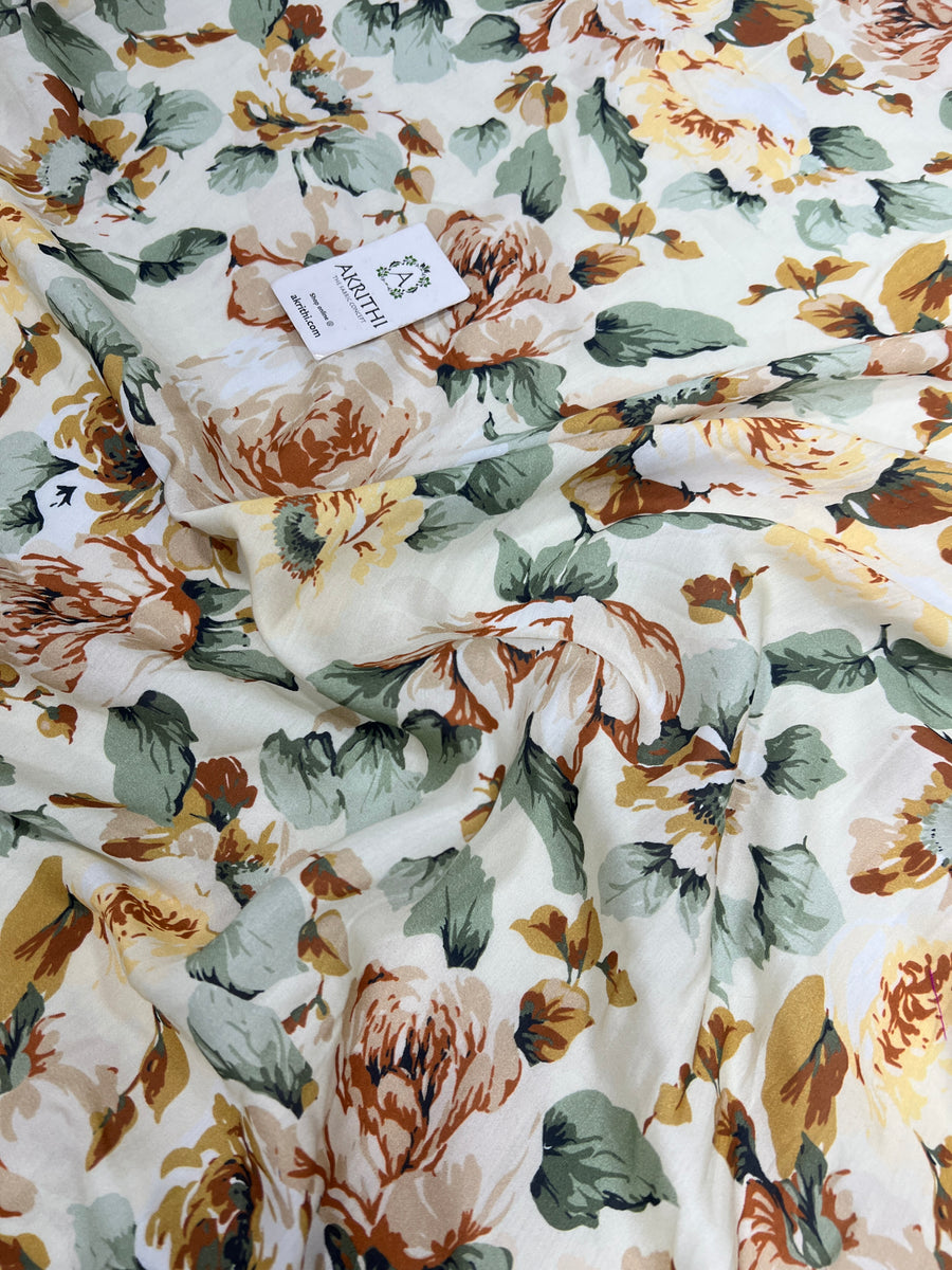 Printed pure muslin fabric