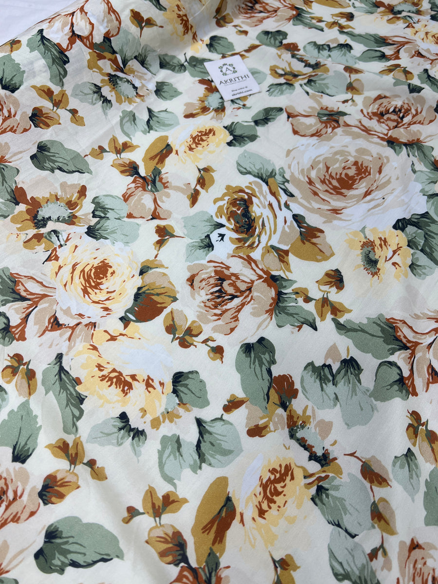 Printed pure muslin fabric