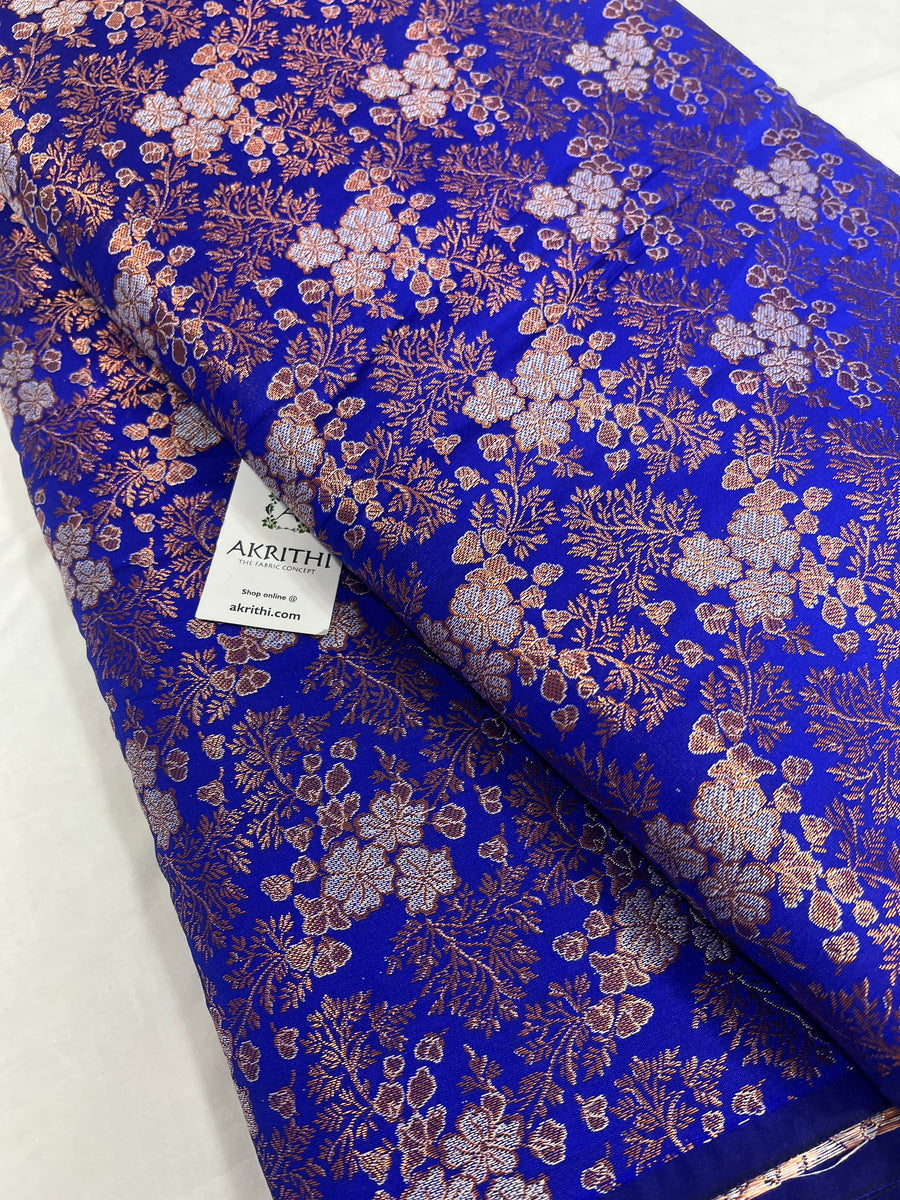 Banarasi brocade fabric with copper zari