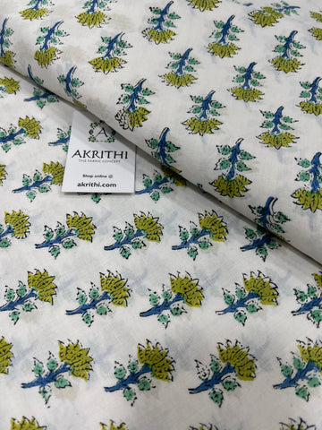 Hand block Printed pure cotton fabric