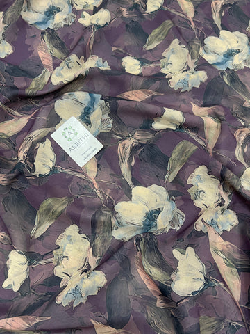 Digital floral printed georgette fabric