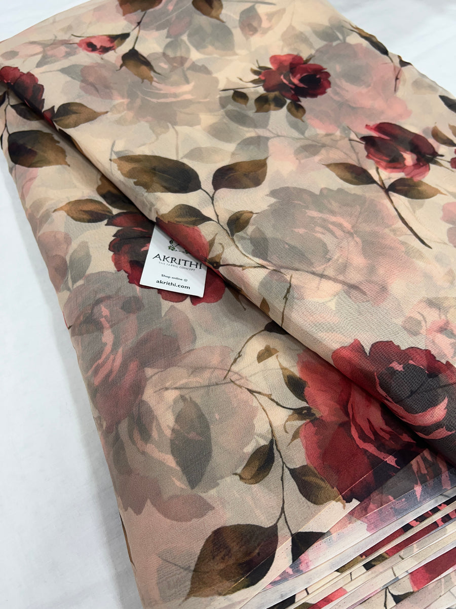 Digital floral Printed organza fabric