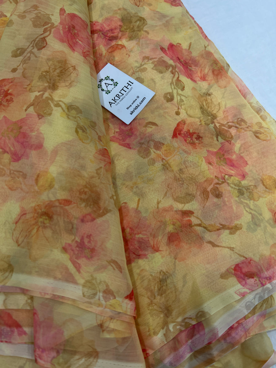 Digital floral printed chiffon fabric