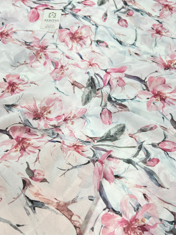 Digital floral printed georgette fabric