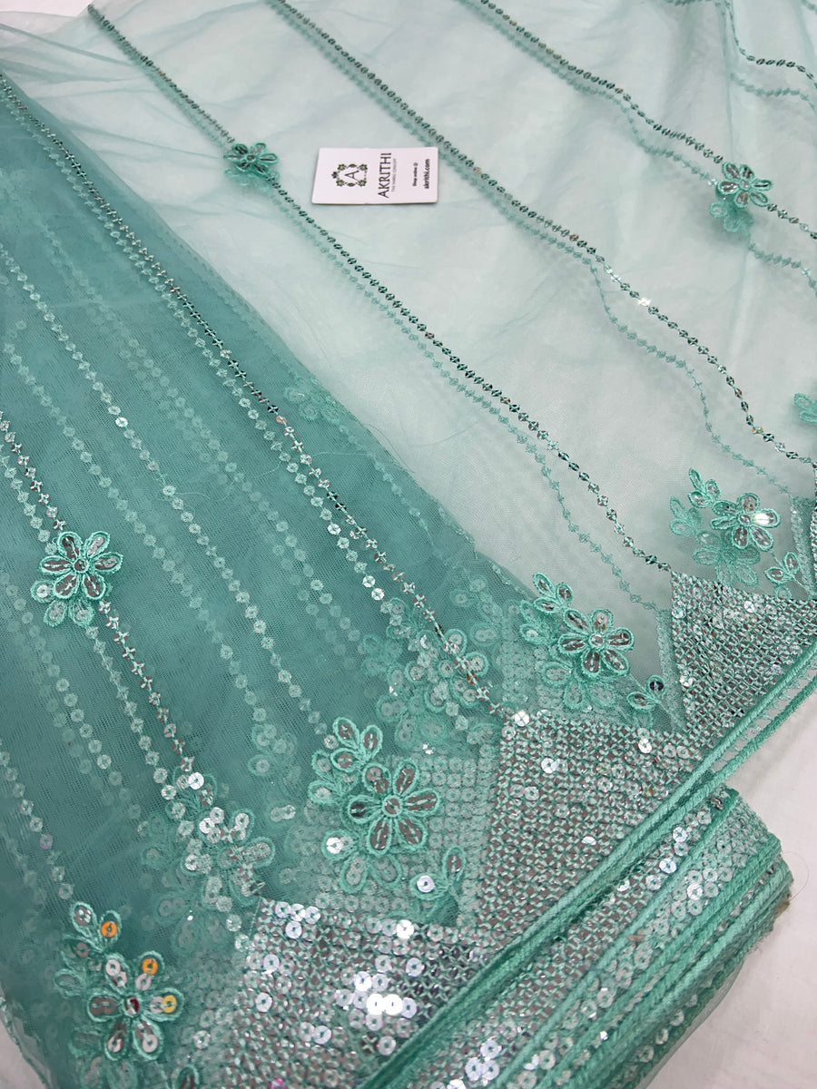 Embroidered net fabric