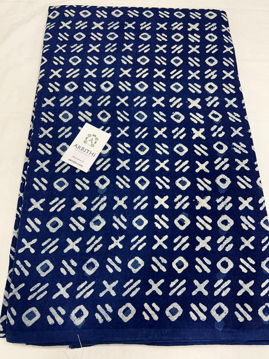 Indigo Printed pure cotton fabric