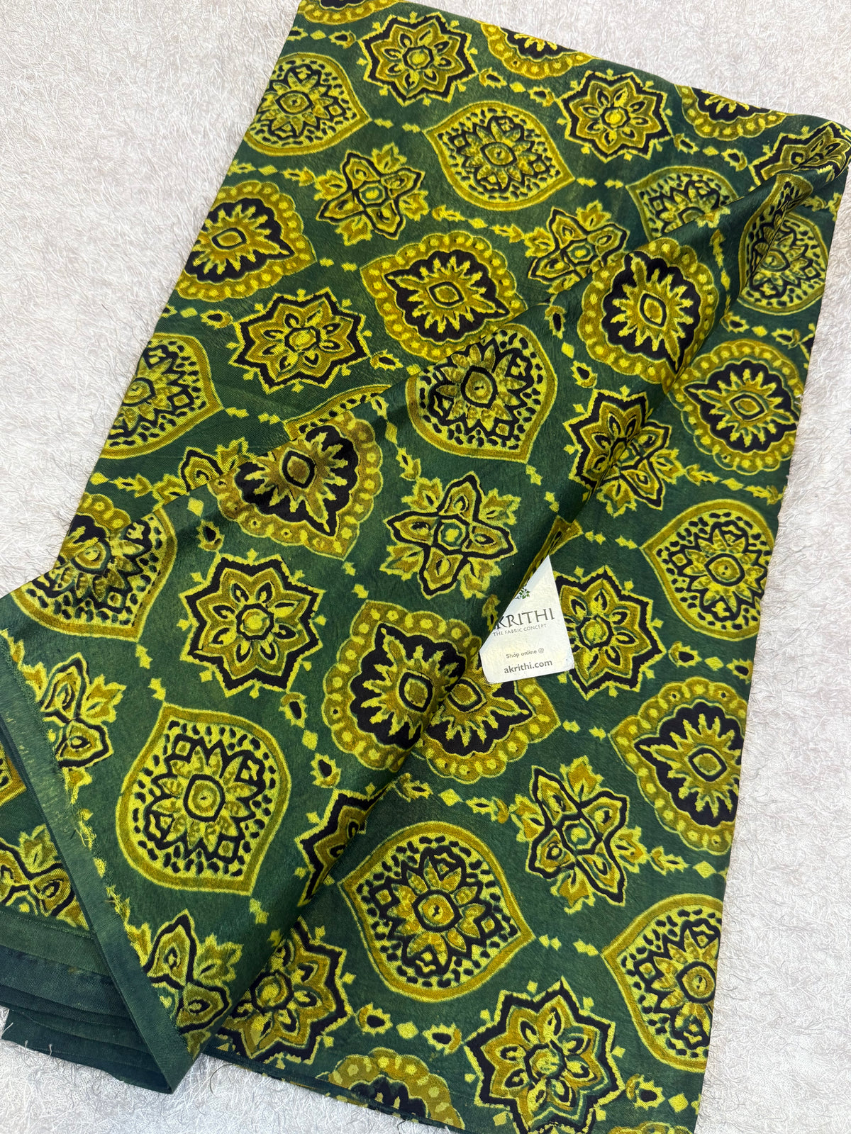 Ajrakh pure mashru silk fabric
