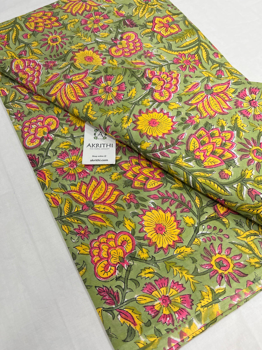 Hand block Printed pure cotton fabric