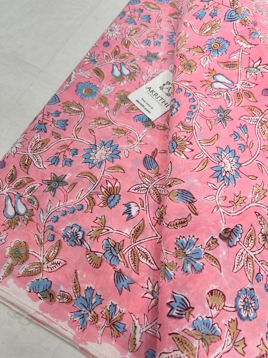 Hand block Printed pure cotton fabric