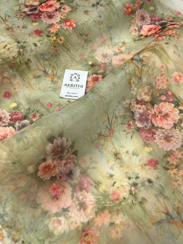 Digital floral Printed organza fabric