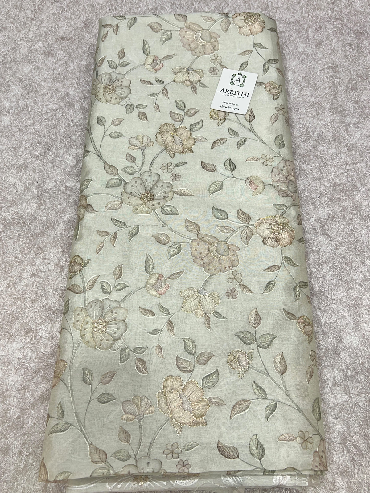 Embroidered Pure Munga Silk Fabric