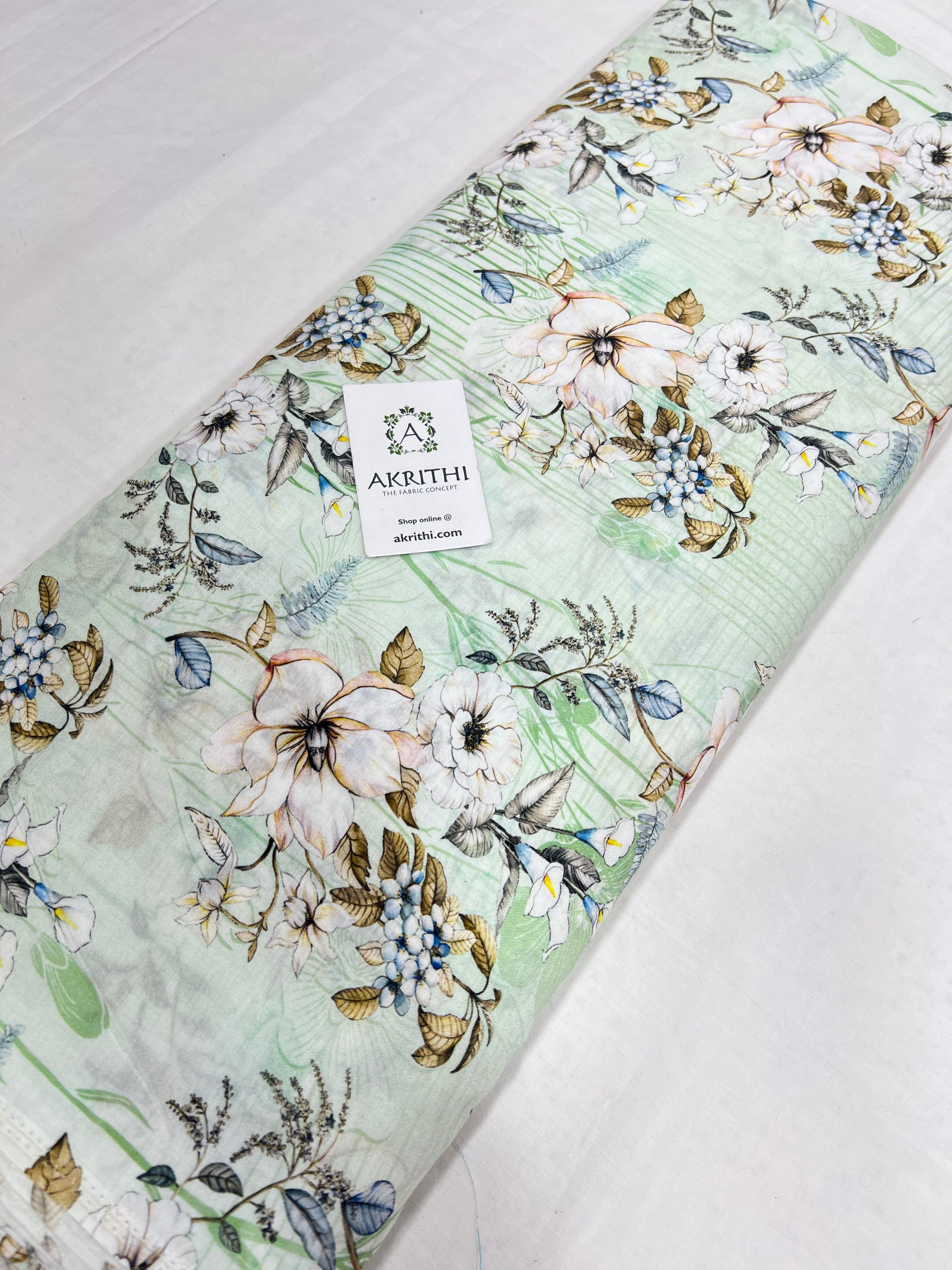 Printed pure muslin fabric