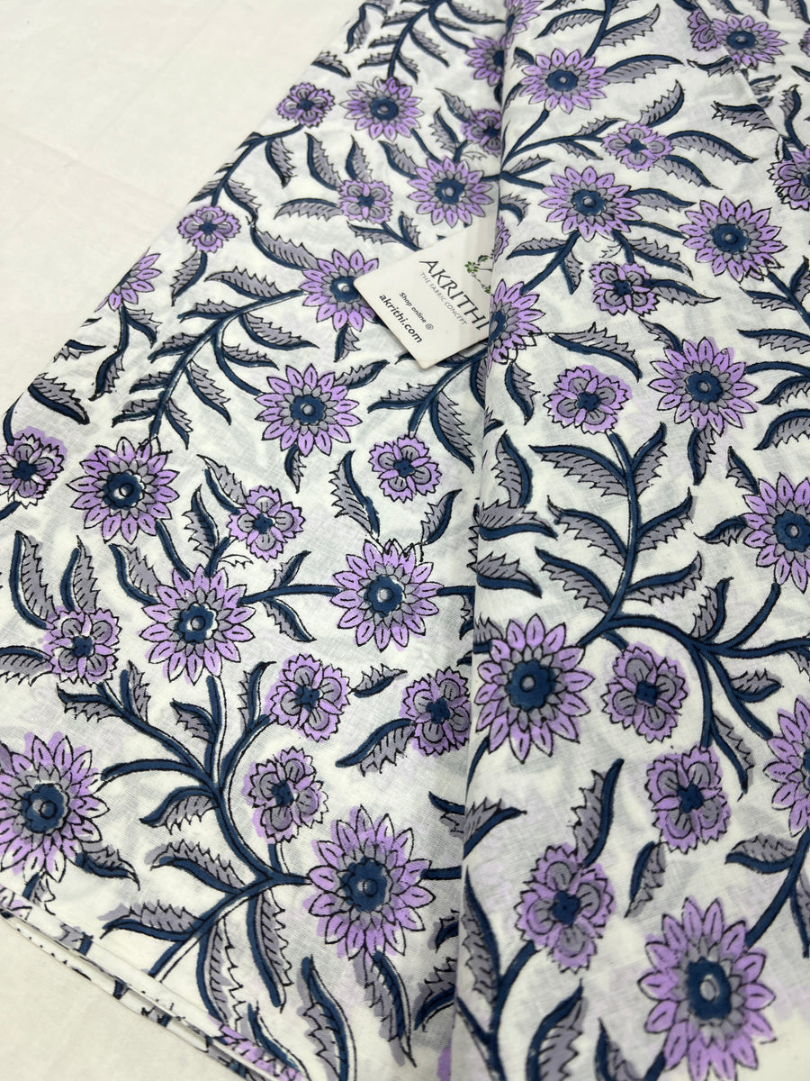 Hand block Printed pure cotton fabric