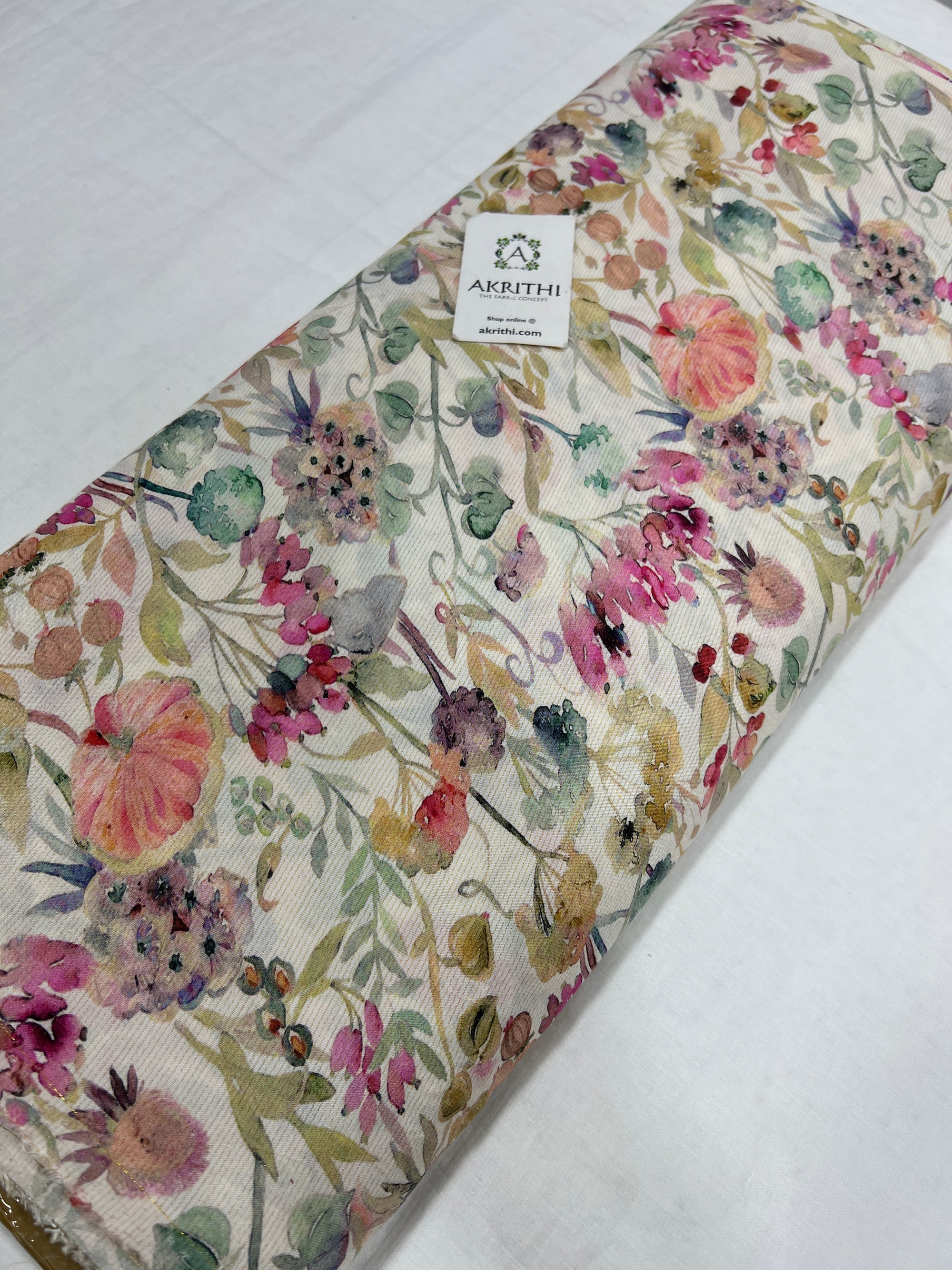 Printed pure lurex muslin fabric