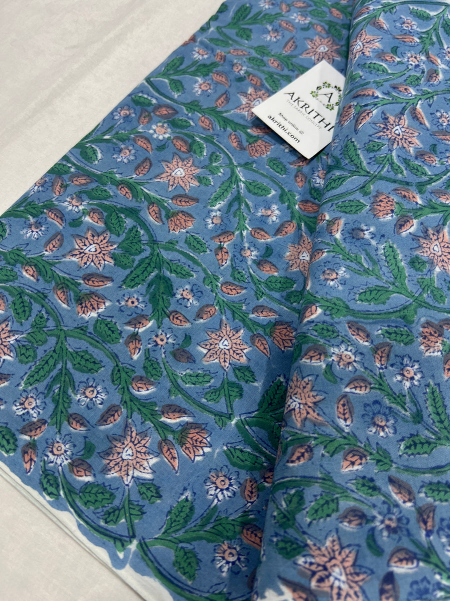 Hand block Printed pure cotton fabric