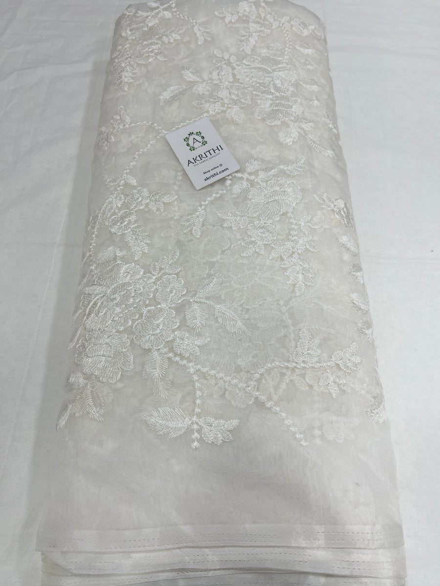 Embroidered organza fabric