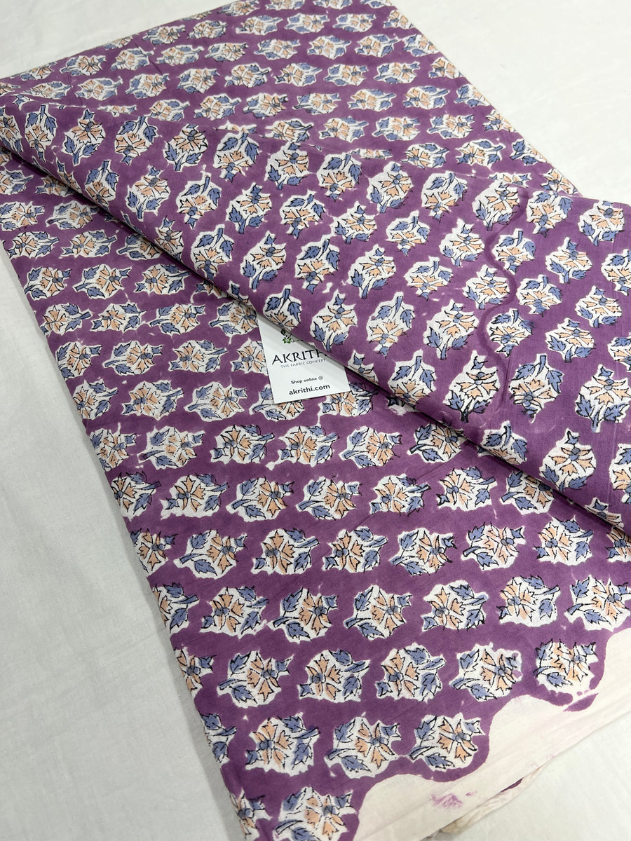 Hand block Printed pure cotton fabric